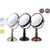 imageOvente 75quot Lighted Tabletop Vanity Makeup Mirror 1X ampamp 7X Magnifier Spinning Double Sided Round LED 3 Tone Smart Touch Auto Shut Off Timer Battery ampamp AC Plug Operated Nickel Brushed MPT75BR1X7XNickel Brushed