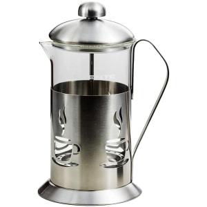 imageOvente French Press Coffee 34 Ounce Heat Resistant Borosilicate Glass amp 3 Stainless Steel Plunger Filter System Portable Pitcher Tea Maker with Mesh Filter and Free Measuring Scoop Silver FSC34S34ounce