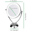 image:imageOVENTE 95 Lighted Tabletop Makeup Mirror 1X amp 10X Magnifier Adjustable Double Sided Round LED Dimmer Switch Battery amp USB Powered Ideal for Bedroom amp Vanity Nickel Brushed MLT45BR1X10XPolished Chrome