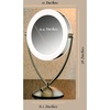 image:imageOVENTE 95 Lighted Tabletop Makeup Mirror 1X amp 10X Magnifier Adjustable Double Sided Round LED Dimmer Switch Battery amp USB Powered Ideal for Bedroom amp Vanity Nickel Brushed MLT45BR1X10XNickel Brushed