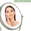 image:imageOVENTE 95 Lighted Tabletop Makeup Mirror 1X amp 10X Magnifier Adjustable Double Sided Round LED Dimmer Switch Battery amp USB Powered Ideal for Bedroom amp Vanity Nickel Brushed MLT45BR1X10XNickel Brushed