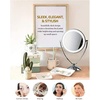 image:imageOVENTE 95 Lighted Tabletop Makeup Mirror 1X amp 10X Magnifier Adjustable Double Sided Round LED Dimmer Switch Battery amp USB Powered Ideal for Bedroom amp Vanity Nickel Brushed MLT45BR1X10XPolished Chrome