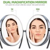 image:imageOVENTE 95 Lighted Tabletop Makeup Mirror 1X amp 10X Magnifier Adjustable Double Sided Round LED Dimmer Switch Battery amp USB Powered Ideal for Bedroom amp Vanity Nickel Brushed MLT45BR1X10XPolished Chrome