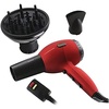 image:imageOvente 1875 Watt Professional Hair Dryer with Diffuser Ionic amp Tourmaline Technology For Body Volume amp Smoothing Concentrator Nozzle Attachment Lightweight for Home and Travel Use Black X5IBlack  Red