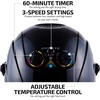 image:imageOvente Professional Salon Hand Bonnet Hair Dryer 1000 Watts Adjustable Professional Hood Dryer Stand Adjustable Temperature Control with Up Rolling Base and Wheels Salon Equipment Black HDS223B