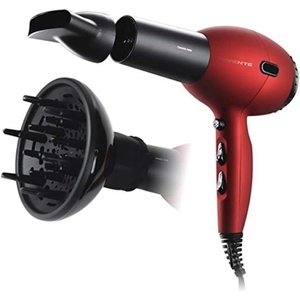 image:imageOvente 1875 Watt Professional Hair Dryer with Diffuser Ionic amp Tourmaline Technology For Body Volume amp Smoothing Concentrator Nozzle Attachment Lightweight for Home and Travel Use Black X5IBlack  Red